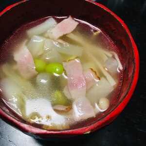 枝豆と大根のスープ